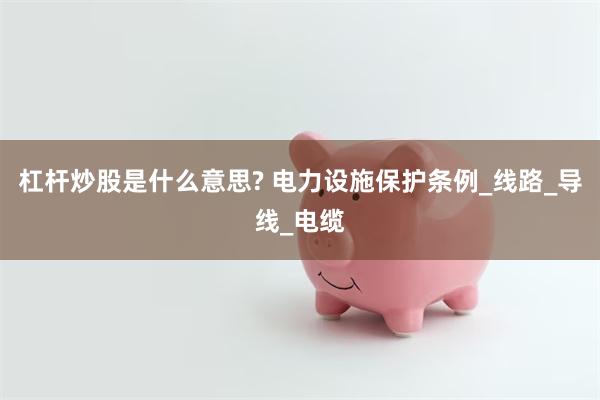 杠杆炒股是什么意思? 电力设施保护条例_线路_导线_电缆